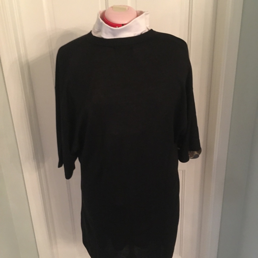 Black silk tee